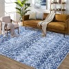 Washable Area Rugs Rug for Living Room Bedroom Farmhouse, Geometric Neutral Rug Low Pile Non-Slip Soft Stain-Resistant Carpet - 2 of 4