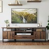 Industrial TV Stand for 65/70/75 TV Mid Century Modern TV Console Cabinet Living Room Entertainment Center with Storage Drawer Rustic Brown - 2 of 4
