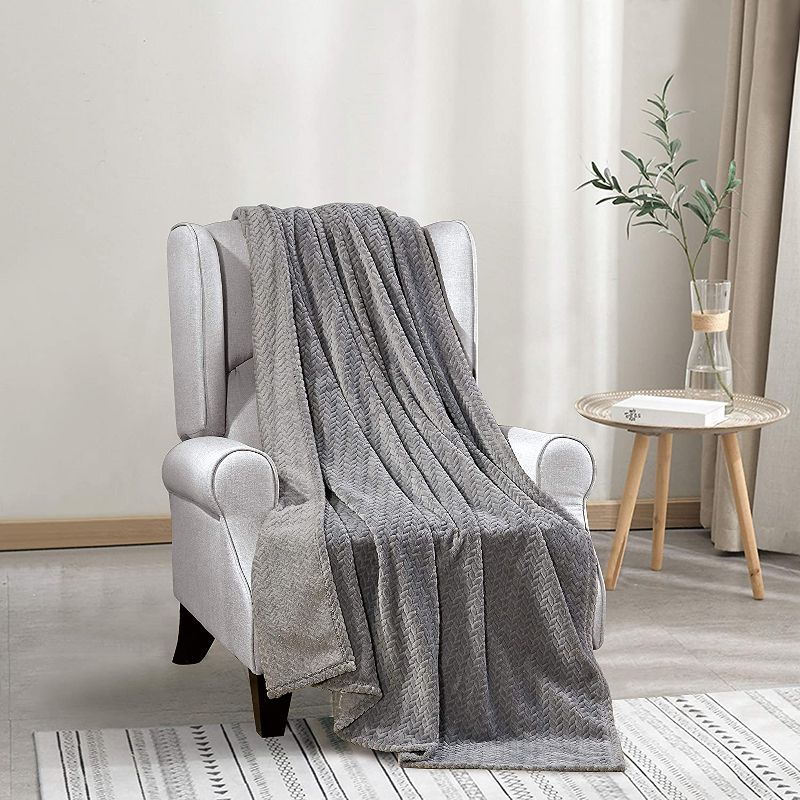 Oversized Super Cozy and Extra Heavy Chevron Braided Blanket (50" x 70"), 4 of 6