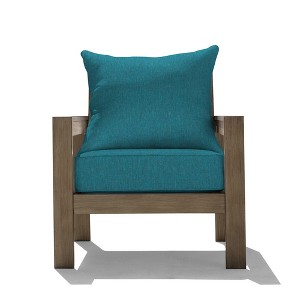 Honeycomb Outdoor Edisto Seat - Oak Aluminum Chair: Weather Resistant Modular Patio Lounge Furniture - 1 of 4