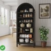 7-Tier 71" Tall Arched Shoe Cabinet Wooden Shoe Rack w/Adjustable Shelves Freestanding Modern Organizer Storage Shelf - 3 of 4