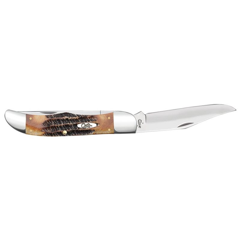 Case XX 6.5 BoneStag Folding Hunter Pocket Knife with Leather Sheath, 4 of 7