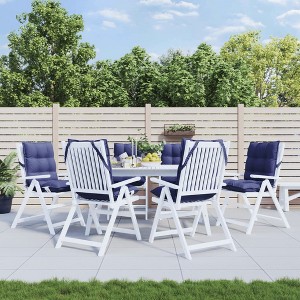 vidaXL Lowback Chair Cushions 6 pcs Navy Blue Oxford Fabric - 1 of 4