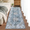 Washable Distressed Floral Print Area Rugs for Bedroom Living Room, Vintage Soft Non Slip Dining Room Carpet - 2 of 4