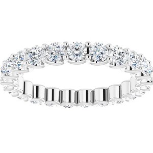 Pompeii3 1 1/2Ct Natural Diamond Certified Eternity Ring Wedding 14k White Gold Size 4 - Size 4 - 1 of 4