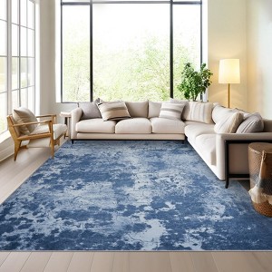 Coolmee Washable Area Rug Modern Abstract Rug Soft Non-Slip Non-Shedding Faux Wool Stain Resistant Floor Carpets for Living Room Bedroom - 1 of 4