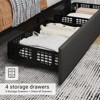 Modern Upholstered Bed Frame with Footboard, Adjustable Headboard, 4 Drawers Wooden and Slats Support - 3 of 4