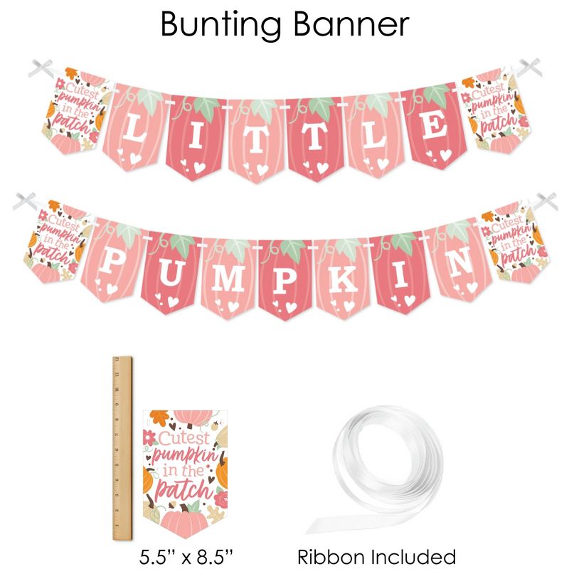 Big Dot of Happiness Girl Little Pumpkin - Fall Birthday Party or Baby Shower Supplies - Banner Decoration Kit - Fundle Bundle, 3 of 9
