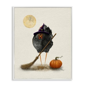 Stupell Industries Halloween Black Bird Witch Framed Giclee Art - 1 of 4