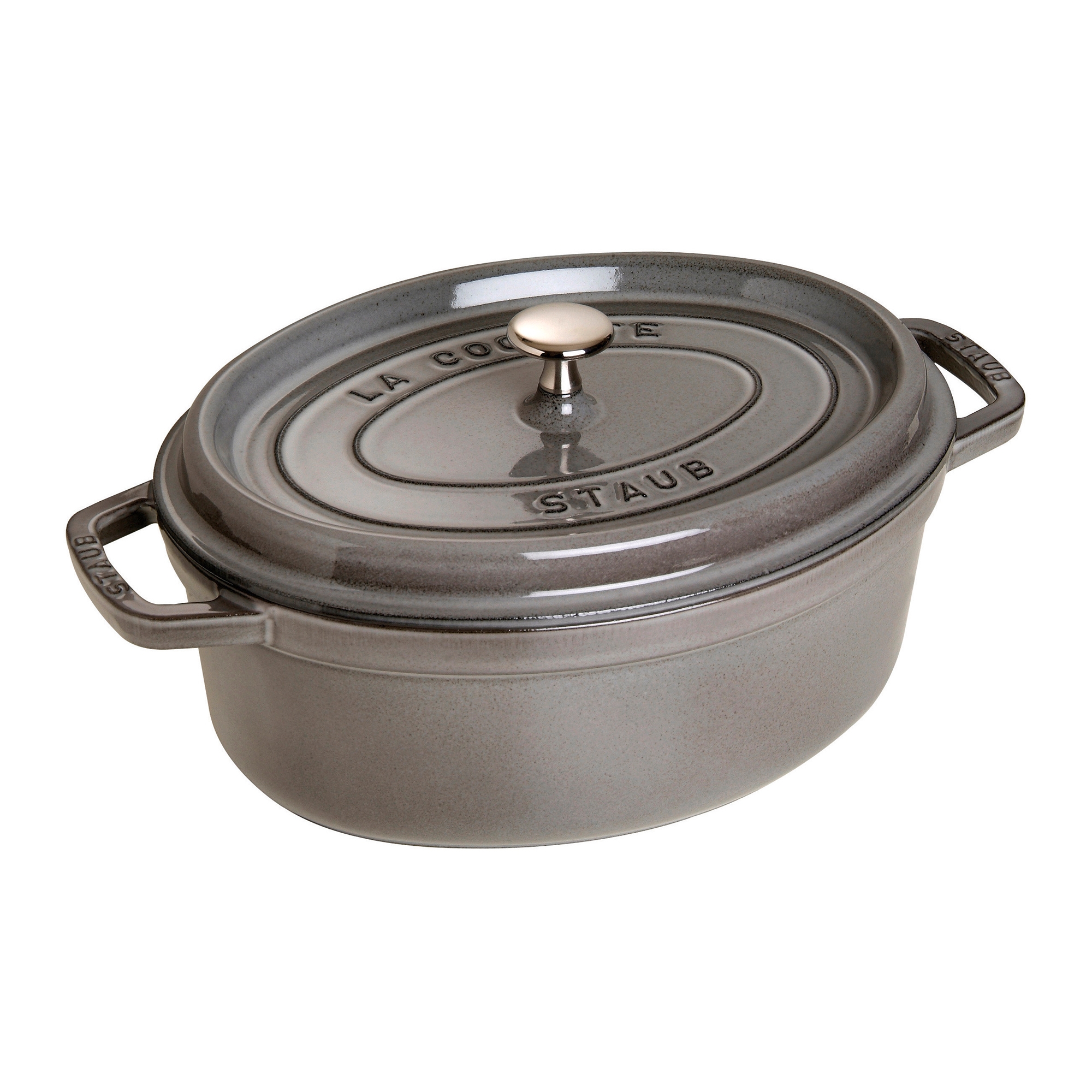 Staub Cast Iron Oval Cocotte, Dutch Oven, 5.75-quart, serves 5-6, Made in France, Graphite