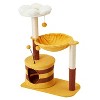 EROMMY 36.6" Flower Cat Tree with Well-padded Perch, Cat Tower with Sisal Scratching Posts and Interactive Toys, Yellow - 2 of 4