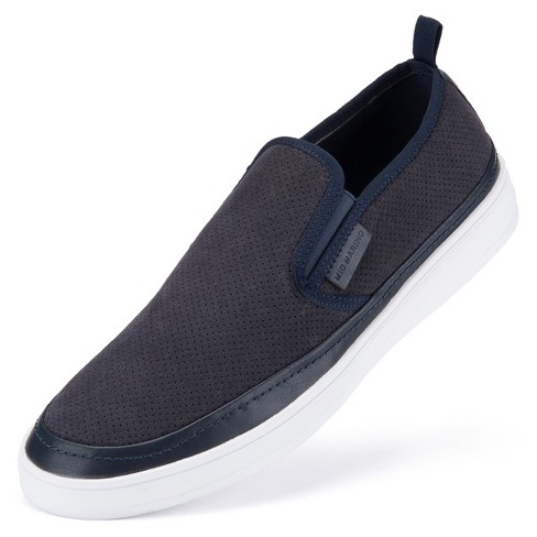 Mio Marino - Men's Suede Slip-on Fashion Sneaker - Dark Cobalt, Size ...