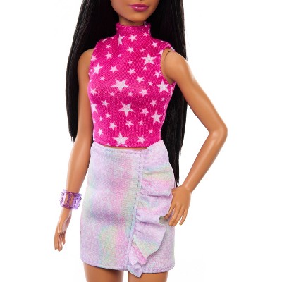 Barbie Fashionistas Doll with Black Hair and Iridescent Skirt