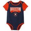 MLB Houston Astros Infant Boys' 3pk White Bodysuit - 4 of 4
