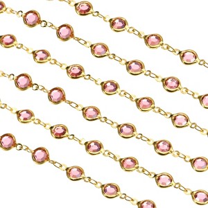 Unique Bargains Brass Bulk Smooth Decoration Rhinestone Chain for Jewelry Making DIY - 1 of 4