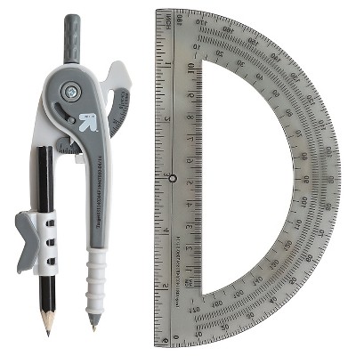 Compass And Protractor Set Gray - Up\u0026Up 