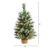 Nearly Natural 2-ft Snow Tipped Pine and Berry Artificial Christmas Tree with 35 Warm White LED Lights in Burlap Base - 2 of 3