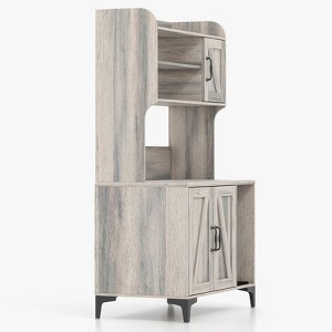 51.1" Large Wooden Cat Litter Box Enclosure | Storage Shelves | Hidden Design | Modern Indoor Cat Cabinet for Organized Storage & Odor Control - 1 of 4