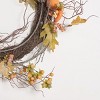 Faux 24" Oak Leak Wreath W/ Pumpkins - Multicolored - Safavieh - 3 of 3