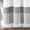 Stripe Yarn Dyed Tassel Fringe Woven Cotton Shower Curtain Gray Single 72X72 - 4 of 4