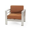 Christopher Knight Home 2pc Cape Coral Outdoor Club Chair with Cushion Silver/Orange - 4 of 4