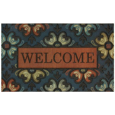 1'6"x2'6" Floral Doormats Blue - Mohawk