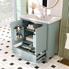 Vynxaria 30" Green Bathroom Storage Cabinet with Sink and Multi-functional Features - 4 of 4