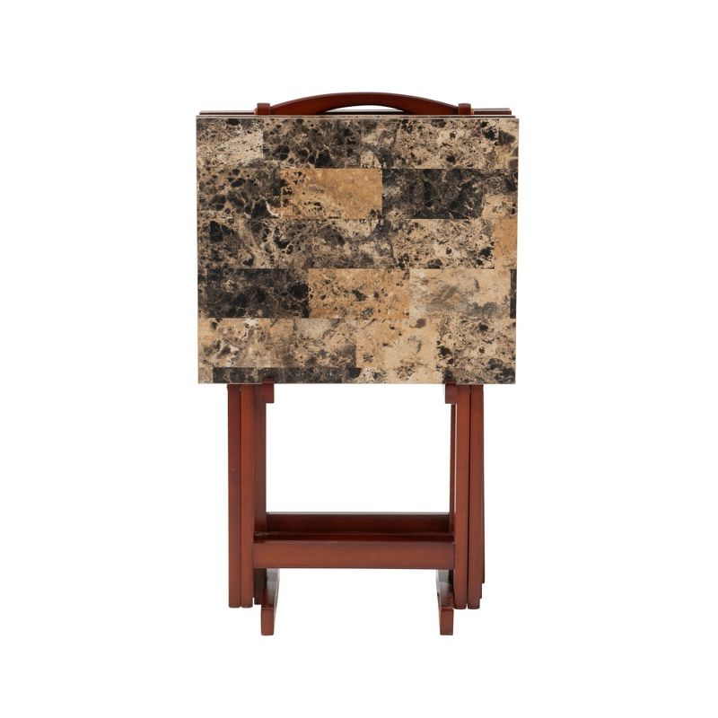 Faux Marble Tray Table Set - Linon, 4 of 23