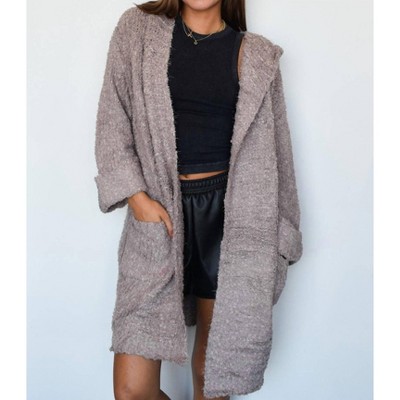 Women's Mocha Long Line Cardigan - MIRACLE