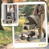 VisioGear Dog Stroller for Small Dogs Cats, 4 Wheels One-Click Fold Pet Stroller with Swivel Wheels, Basket Storage, Brown, 30.25"*19.75"*39" - 3 of 4