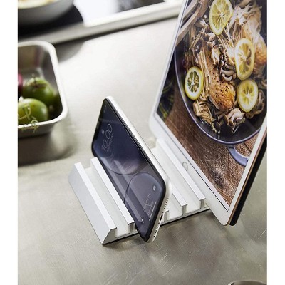 White Aluminum Multi-Device Tablet and Phone Stand