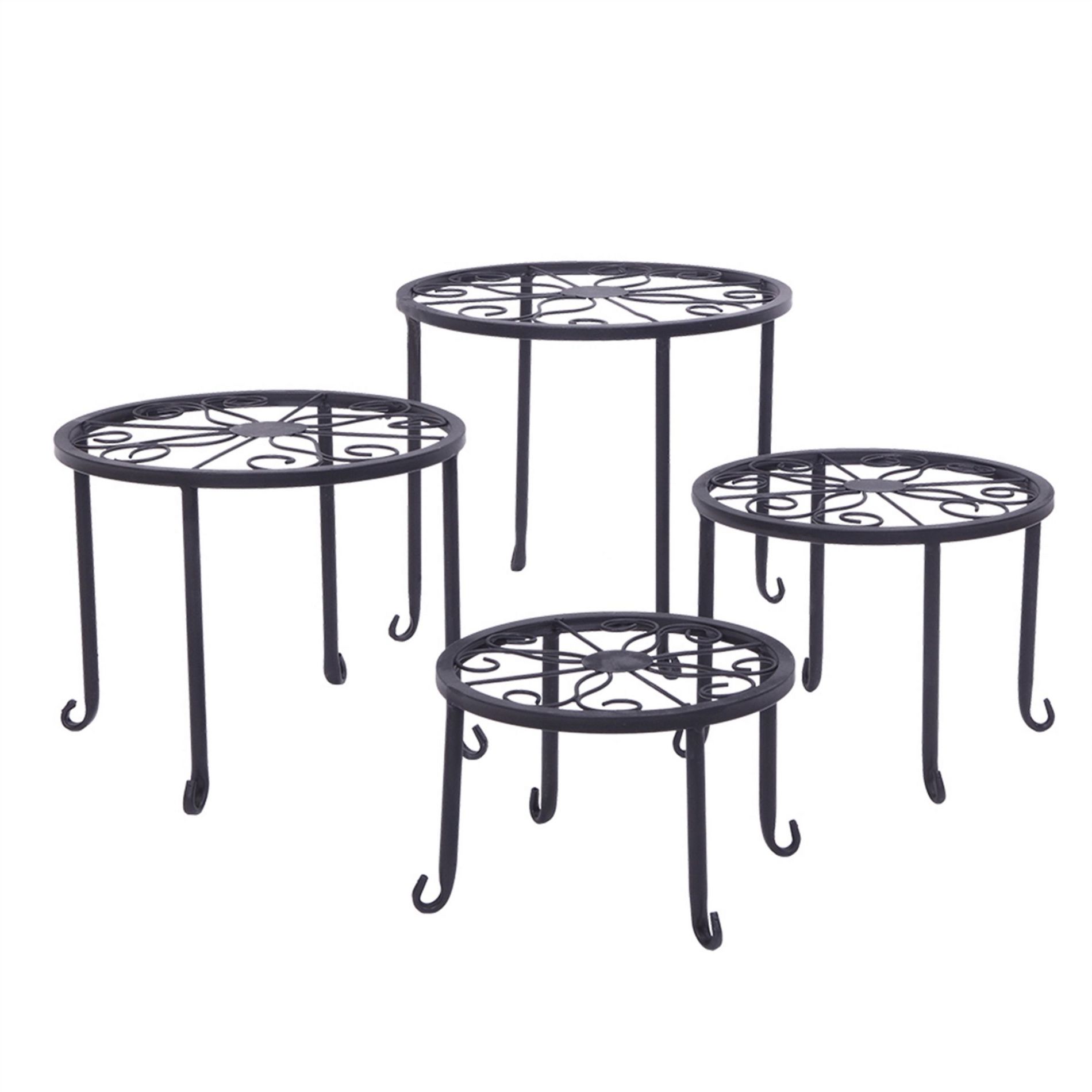 SEVOBAL 4 Pack Metal Plant Stand Planter Support Rack Plant Pot Stands Planter Holder Heavy Duty Rust Proof Iron Potted Plant Flower Pot Stand Patio