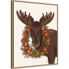 Amanti Art 23"x28" Christmas Moose and Cranberry Wreath Fab Funky Framed Canvas Wall Art - 2 of 4