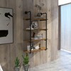 Aghana Digitals Rustic Brown 4-Tier Industrial Pipe Wall Shelf, Metal & MDF Floating Display Rack - 2 of 4