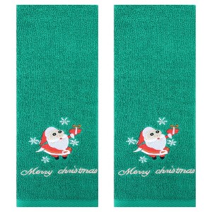 REGALWOVEN Christmas Cotton Absorbent Soft Cute Letter Print Bathroom Decorative Hand Face Towel Set 13" x 29" - 1 of 4