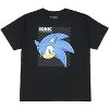 Seven Times Six Sonic The Hedgehog Boys' Checkerboard Sonic Head Graphic Print T-Shirt Black - 2 of 4