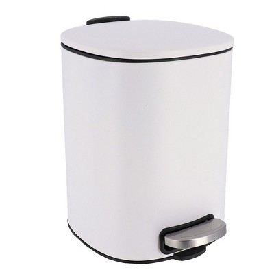 Evideco French Home Goods Metal Waste Basket with Silent Soft Close Lid, Large 5L - 1.3 Gal-