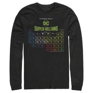 Men's Justice League Periodic Table of Super-Villains Long Sleeve Shirt - 1 of 4