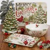 64oz Earthenware Evergreen Christmas Cookie Jar - Certified International - 3 of 3
