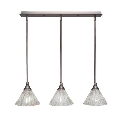 Toltec Lighting Any 3 - Light Chandelier in  Brushed Nickel with 7" Italian Ice Shade
