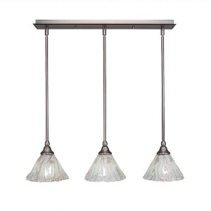 Toltec Lighting Any 3 - Light Chandelier in  Brushed Nickel with 7" Italian Ice Shade - 1 of 1