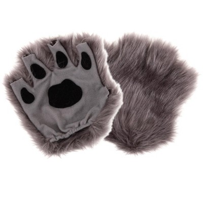 Halloweencostumes.com One Size Fits Most Fingerless Paws Gray, Gray ...