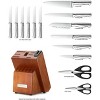 Aoibox German Stainless Steel Kitchen Knife Block Set with Built-in Sharpener, Premium Forged Cutlery for Effortless Cutting - 2 of 4