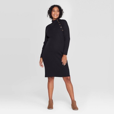 black maternity sweater dress