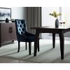 HomeRoots Tufted Dark Blue and Black Upholstered Velvet Dining Parsons Chair - 2 of 4