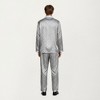 Anna-Kaci Men's 2-Piece Set Satin Pajamas with Geometric Print Contrast Collar and Button-Up Top - 3 of 4