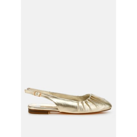 Обувь Rag & Co Womens Berni Metallic Square Toe Flat Slingbacks 8