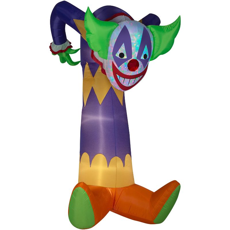 Gemmy Projection Airblown Inflatable Kaleidoscope Clown Giant (RGB), 7.5 ft Tall, Multicolored, 1 of 4
