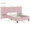 Full Size Upholstered Platform Bed with Big Headboard, Bedroom Furniture - 4 of 4