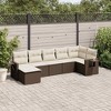 vidaXL Garden Sofa Set Brown, Cream white - 2 of 4